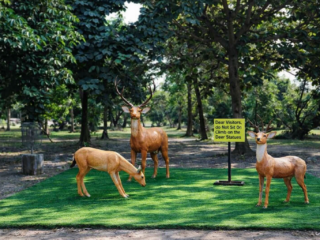 deer statues in the park