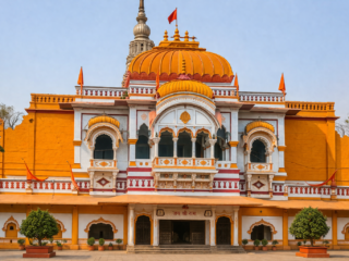 vibrant hindu temple with ornate facade